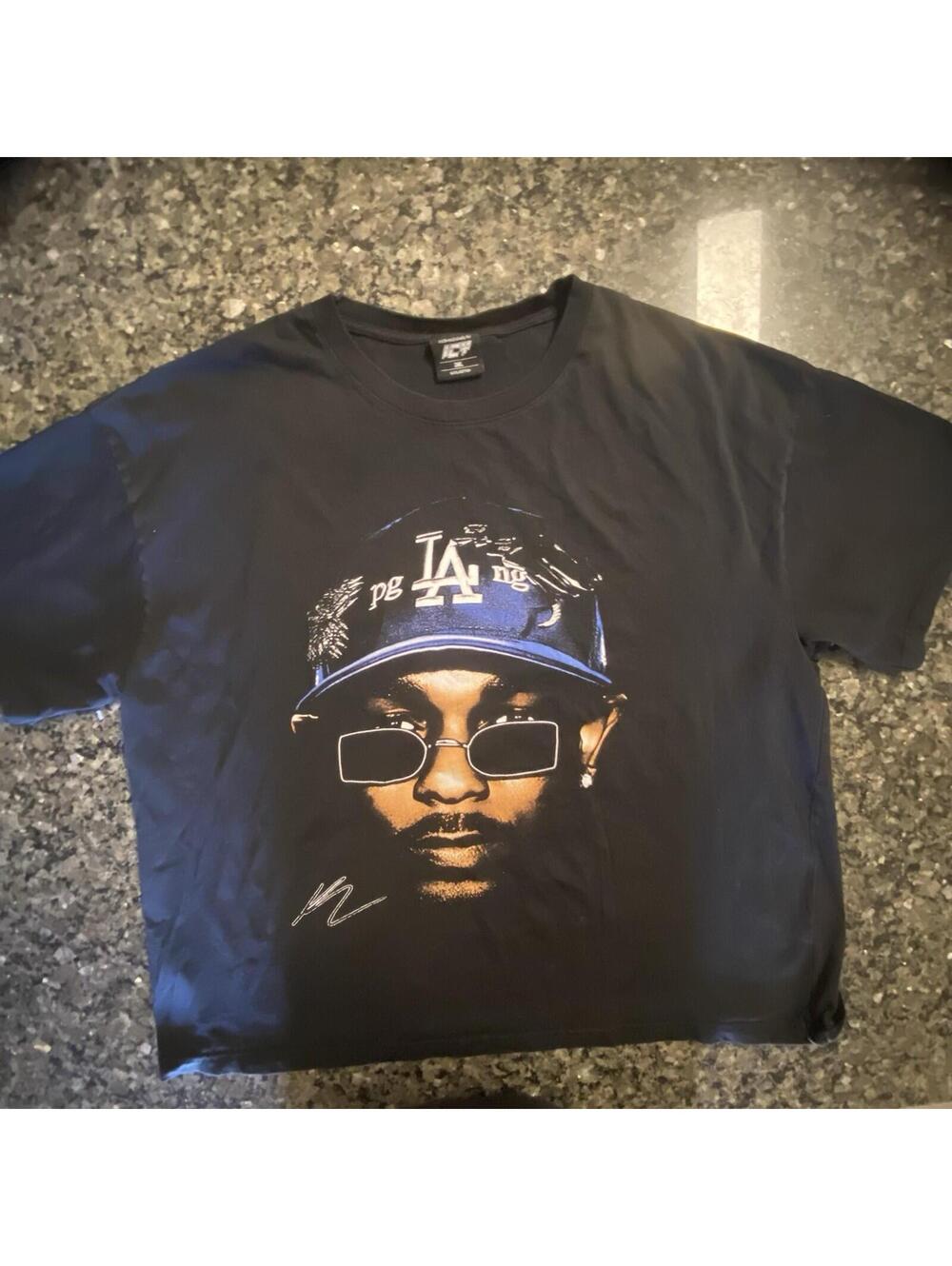 ICY Kendrick Lamar Men's Black Graphic Print T-Shirt 3XL Cotton Crew Neck